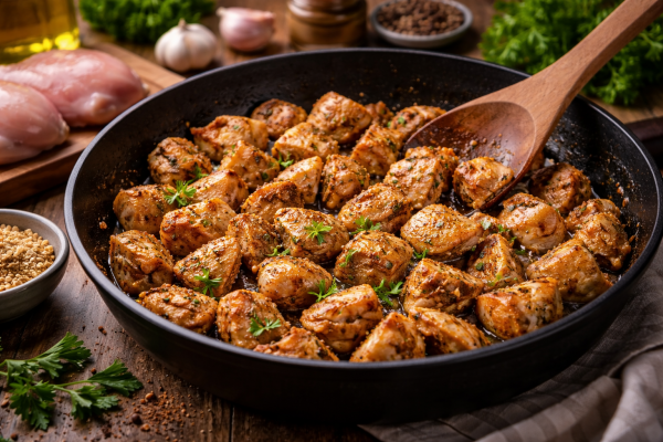 Куриное филе с сушёным чесноком и специями